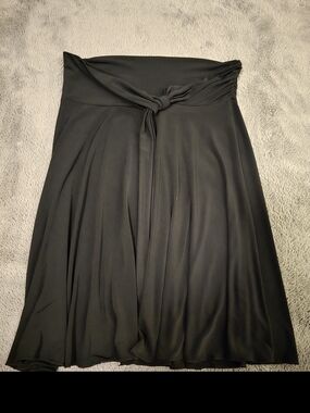 Black Tie-Front Midi Skirt By Candy Rain